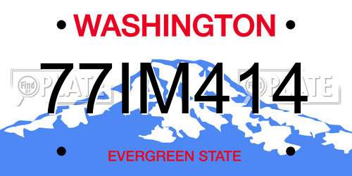 77IM414 Washington License Plate