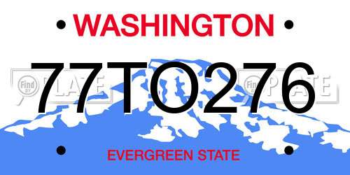 77TO276 Washington License Plate