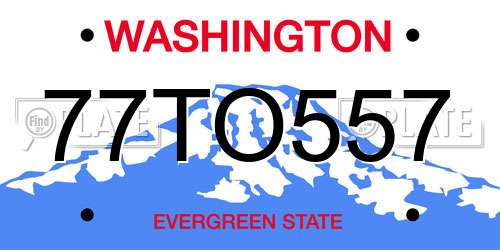 77TO557 Washington License Plate