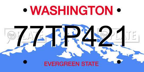 77TP421 Washington License Plate