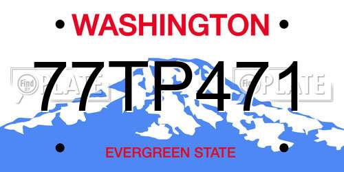 77TP471 Washington License Plate