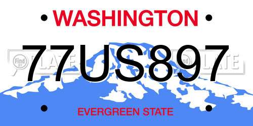 77US897 Washington License Plate