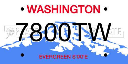 7800TW Washington License Plate
