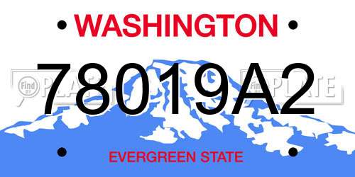78019A2 Washington License Plate