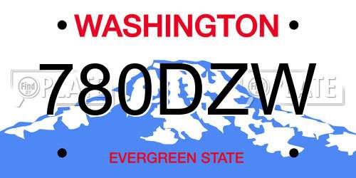 780DZW Washington License Plate