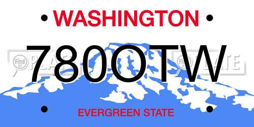 780OTW Washington License Plate
