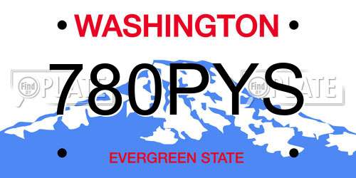 780PYS Washington License Plate