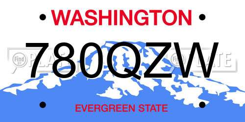 780QZW Washington License Plate