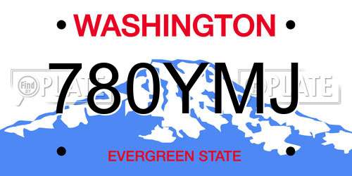 780YMJ Washington License Plate