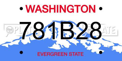 781B28 Washington License Plate