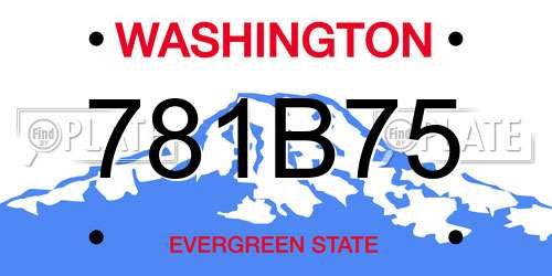 781B75 Washington License Plate