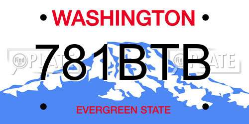 781BTB Washington License Plate