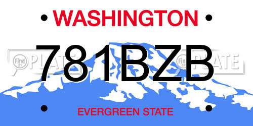 781BZB Washington License Plate