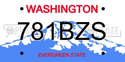 781BZS Washington License Plate