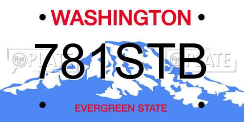 781STB Washington License Plate