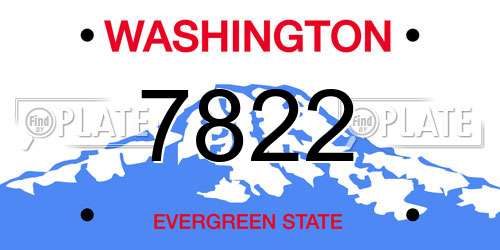 7822 Washington License Plate