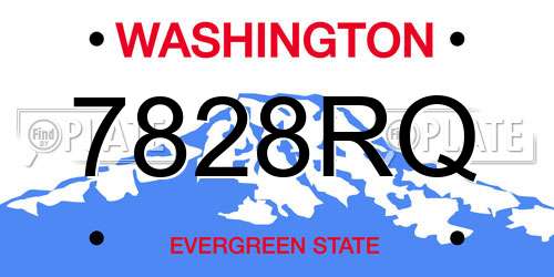 7828RQ Washington License Plate