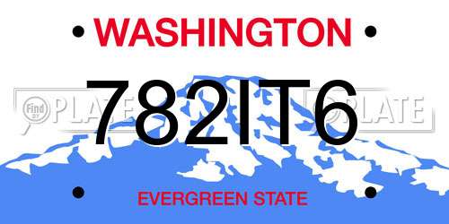 782IT6 Washington License Plate