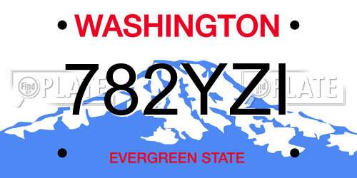 782YZI Washington License Plate