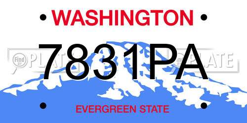 7831PA Washington License Plate