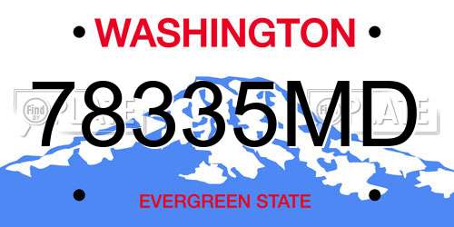 78335MD Washington License Plate