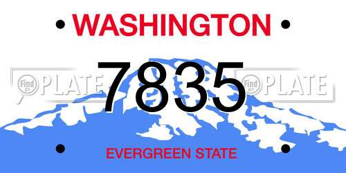 7835 Washington License Plate