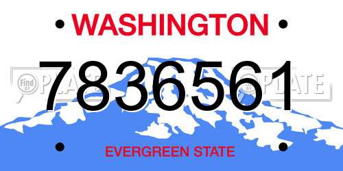 7836561 Washington License Plate