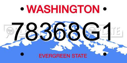 78368G1 Washington License Plate