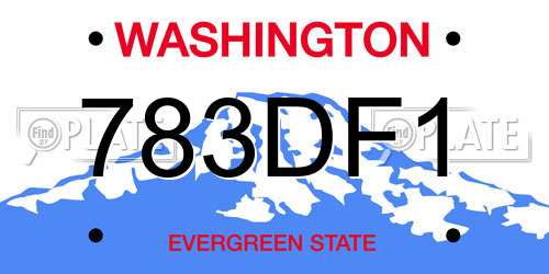 783DF1 Washington License Plate