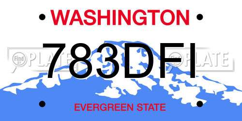 783DFI Washington License Plate