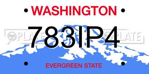 783IP4 Washington License Plate