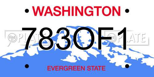 783OF1 Washington License Plate