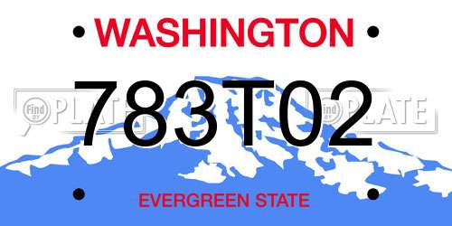 783T02 Washington License Plate
