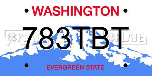 783TBT Washington License Plate