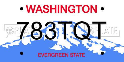 783TQT Washington License Plate