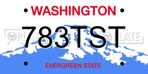 783TST Washington License Plate