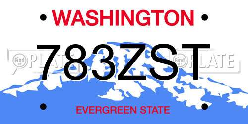 783ZST Washington License Plate