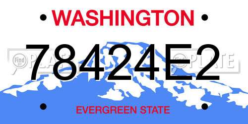 78424E2 Washington License Plate