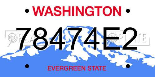 78474E2 Washington License Plate