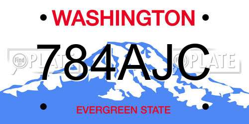 784AJC Washington License Plate