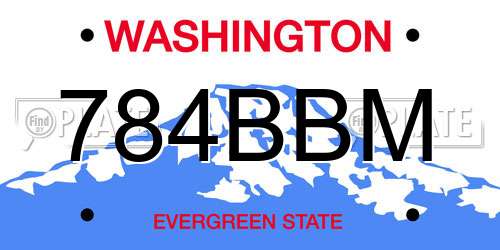 784BBM Washington License Plate