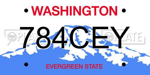784CEY Washington License Plate