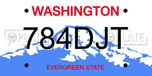 784DJT Washington License Plate