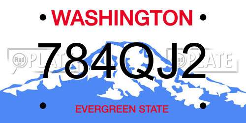 784QJ2 Washington License Plate