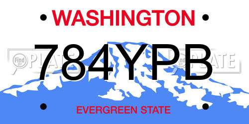 784YPB Washington License Plate