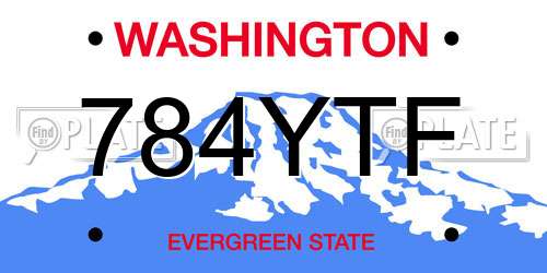 784YTF Washington License Plate
