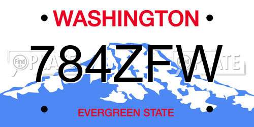 784ZFW Washington License Plate