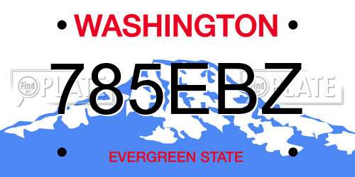 785EBZ Washington License Plate