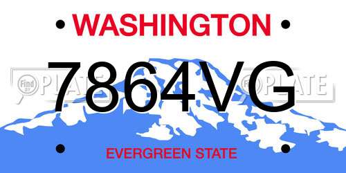 7864VG Washington License Plate