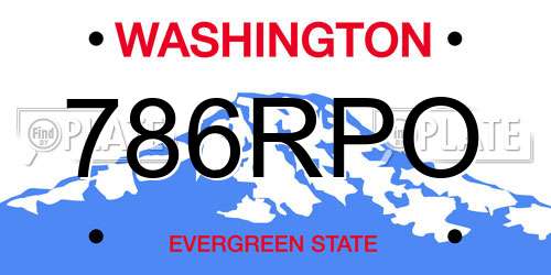 786RPO Washington License Plate